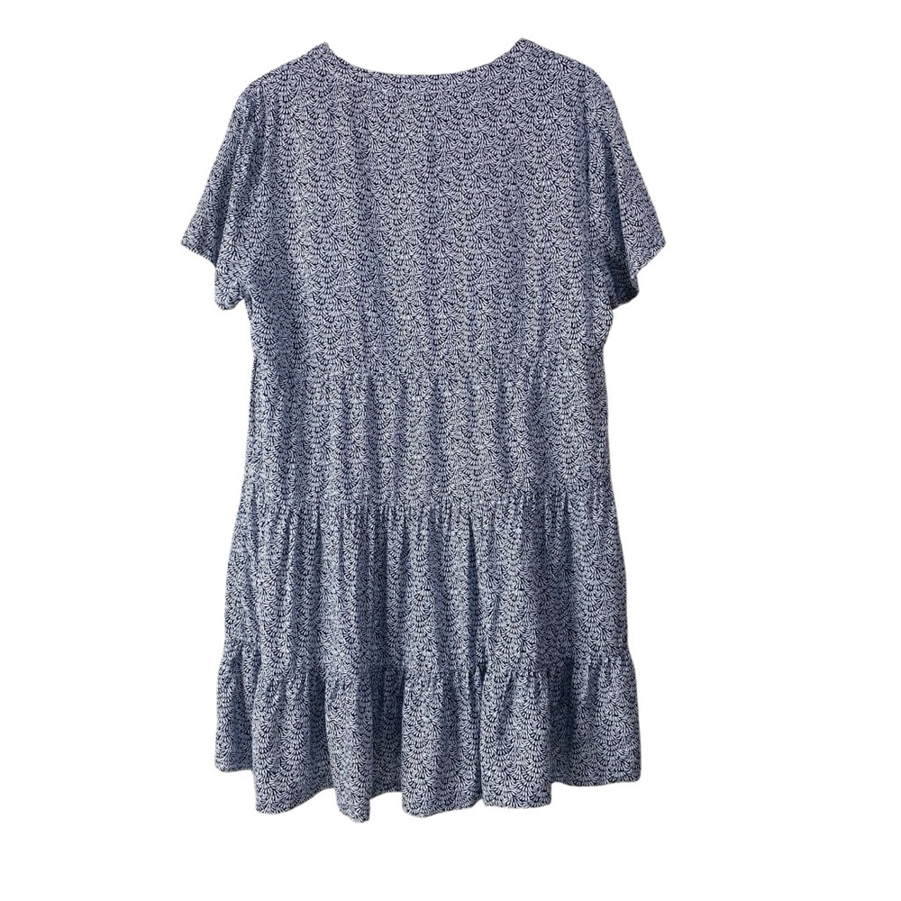 Beach Lunch Lounge Coley Print Tiered Shift Dress In Navy Scroll Size L - Picture 3 of 7